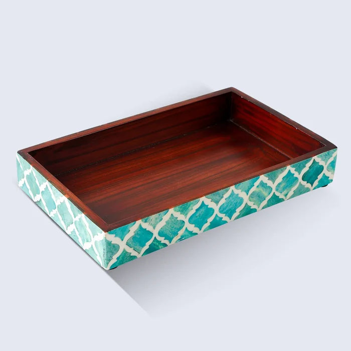 Handmade Moroccan Bone Inlay Vanity Decorative Bathroom Tray 10x6