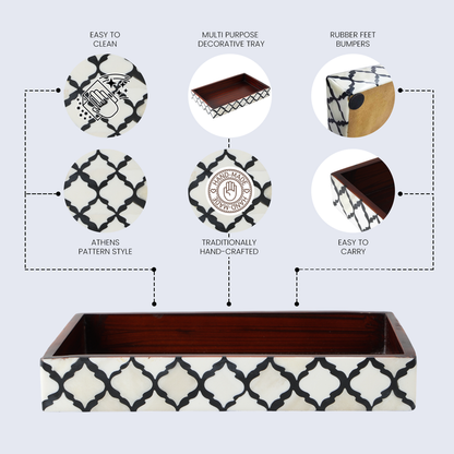 Moroccan Bone Inlay Vanity Decorative Bathroom Tray 10x6