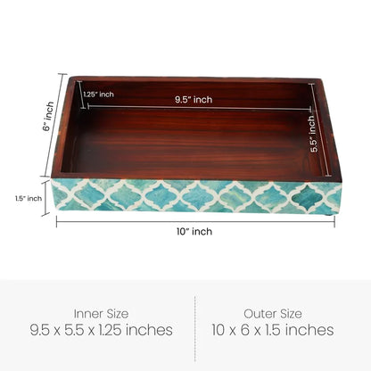 Moroccan Bone Inlay Vanity Decorative Bathroom Tray 10x6