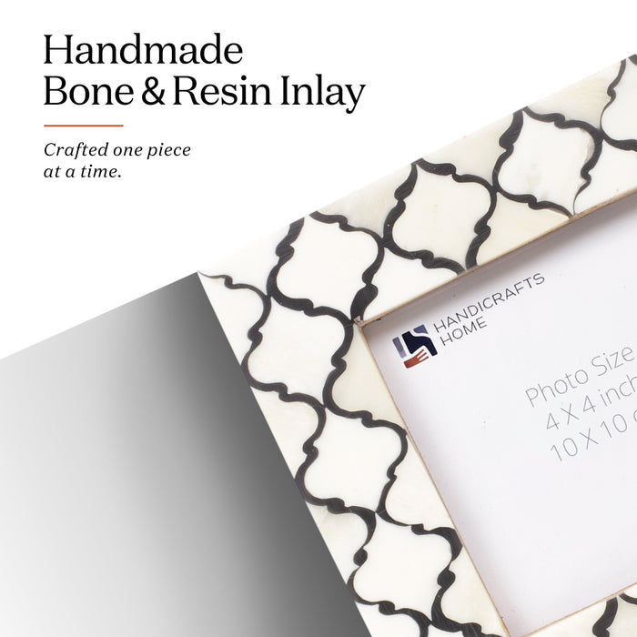 Moroccan Bone & Resin Mini Accent Frame | 4x4 Black & White
