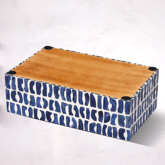 Handmade Mosaic Azul Bone & Resin Inlay Decorative Box – 4 Sizes, for jewelry and keepsake storage
