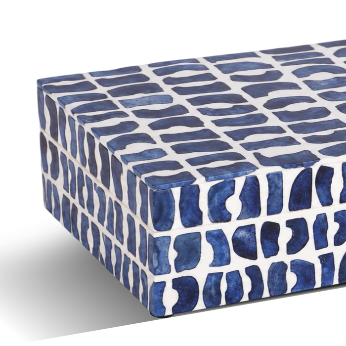 Handmade Mosaic Azul Bone & Resin Inlay Decorative Box – 4 Sizes, for jewelry and keepsake storage