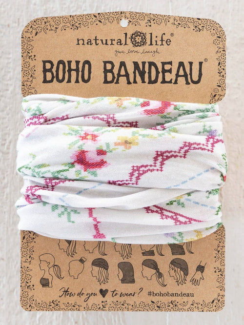 Natural Life  Heirloom Cross Stitch Ivory Boho Bandeau Natural Life  Heirloom Cross Stitch Ivory Boho Bandeau Accessories