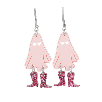 Pink Let's Go Ghouls Earrings