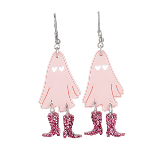 Pink Let's Go Ghouls Earrings