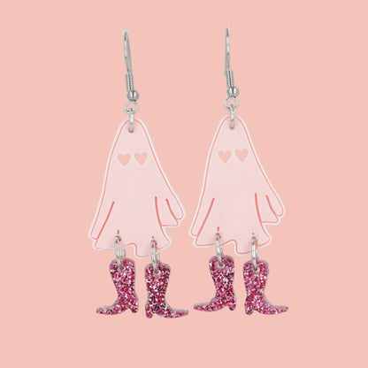 Pink Let's Go Ghouls Earrings