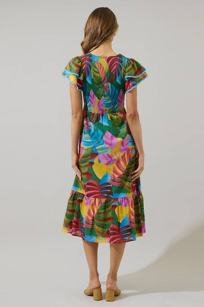 Novi Tropical Patte Tiered Multi Dress