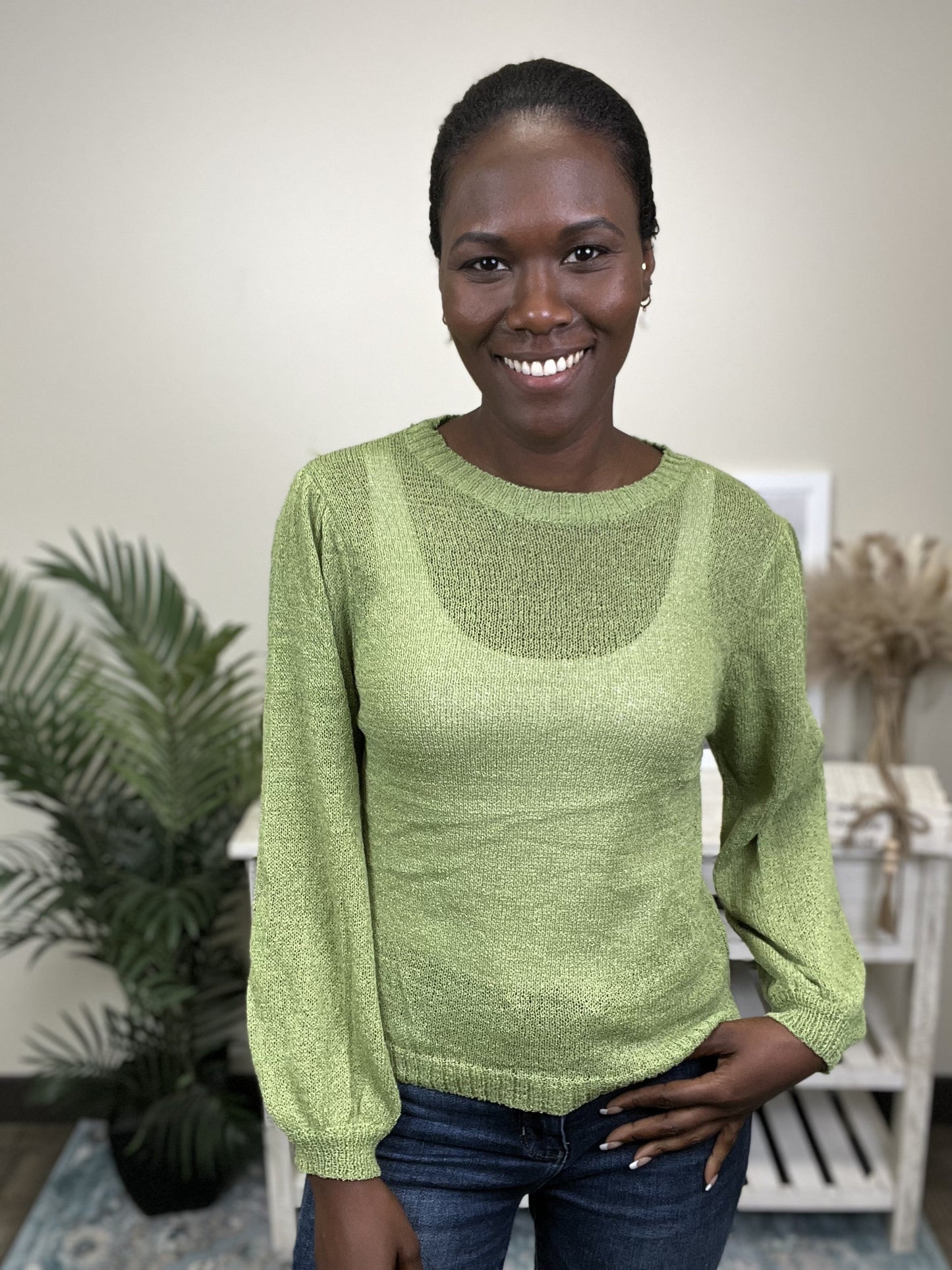Break Free Women's Semi Sheer Knit Sweater