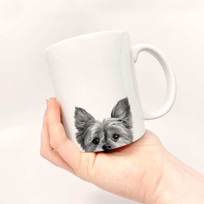 Peeking Yorkie Mug