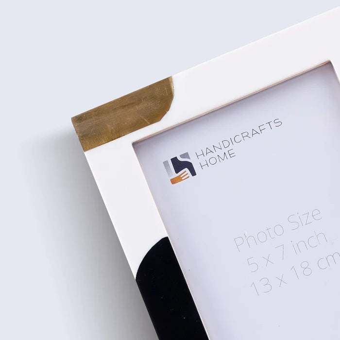 Picture Frame Abstract Block Collection Resin, Wood & Brass – 4x6 & 5x7"