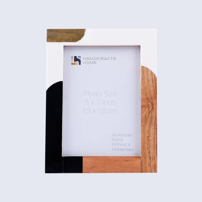 Picture Frame Abstract Block Collection Resin, Wood & Brass – 4x6 & 5x7"