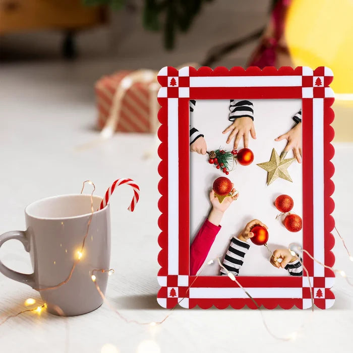 Picture Frame Chalet Verde Rusch Collection Resin Inlay Red & White – 4x6 & 5x7"