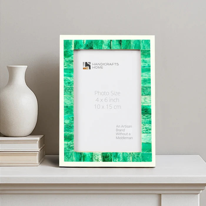 Picture Frame Mosaic Collection Bone Inlay Green & White – 3 sizes