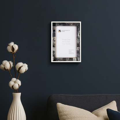 Picture Frame Mosaic Collection Bone Inlay Grey & White – 3 sizes