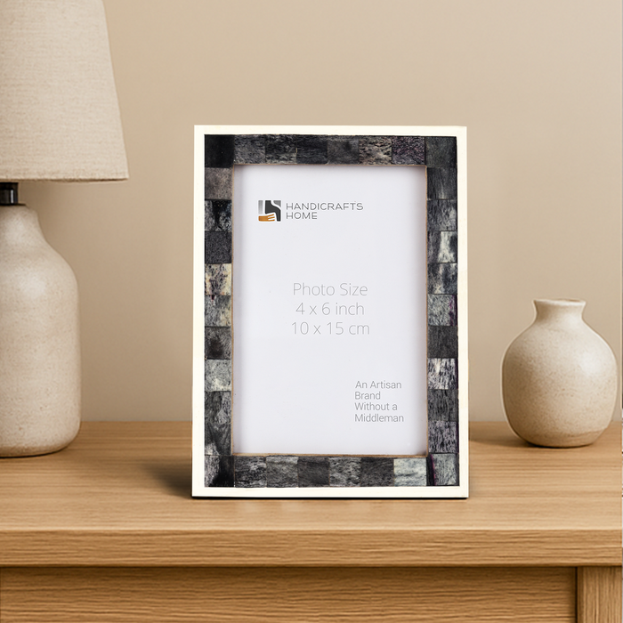 Picture Frame Mosaic Collection Bone Inlay Grey & White – 3 sizes