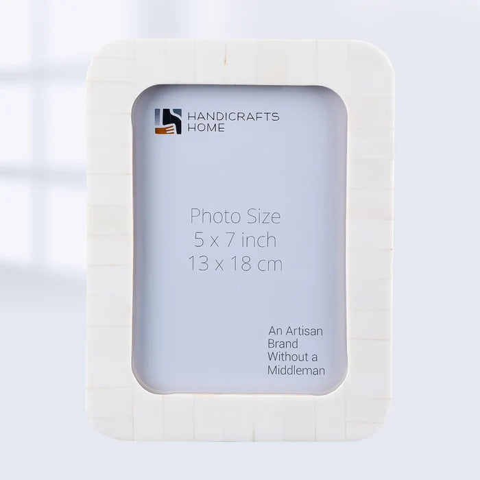 Picture Frames Classic Curve Bone Inlay Collection White-4x6, 5x7"