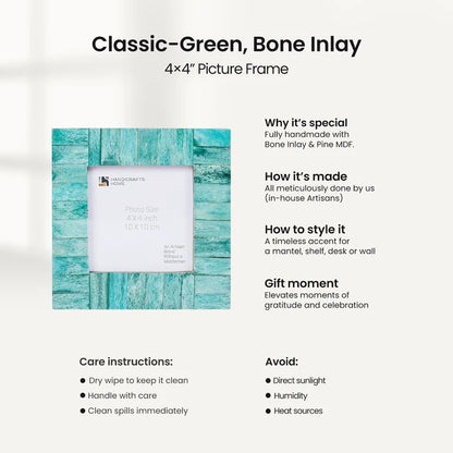 Picture Frames Classic Pattern Bone Inlay Combo 4"x4", Green