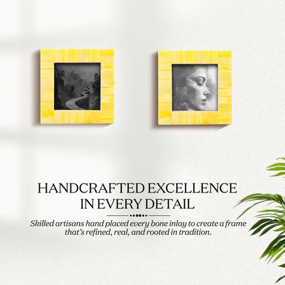 Picture Frames Classic Pattern Bone Inlay Combo 4"x4", Yellow