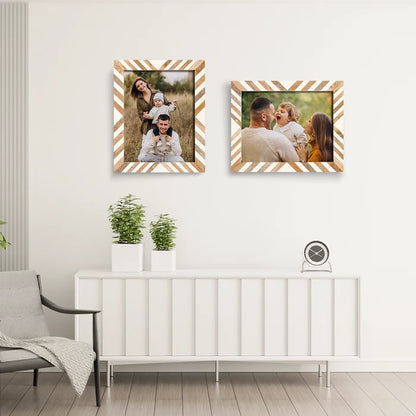 Picture Frames Marquet Chevron Resin inlay Collection in 8 sizes Pack of 2