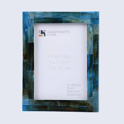 Handmade Picture Frames Verdigris Collection Bone Inlay, 5" x 7", for tabletop or wall display