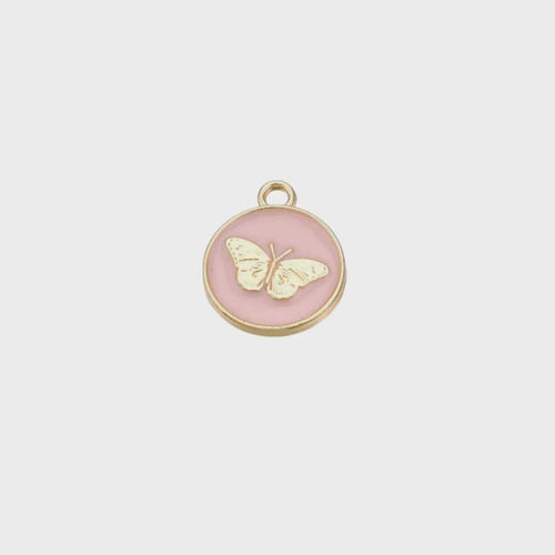 Pink Butterfly Disc Charm Pink Butterfly Disc Charm Charms