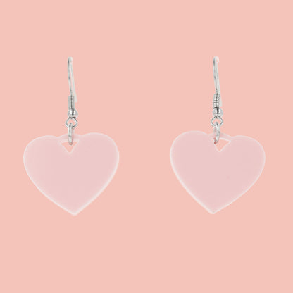 Pink Heart Mini Drop Earrings