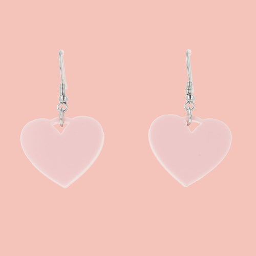 Pink Heart Mini Drop Earrings