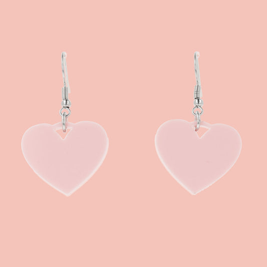Pink Heart Mini Drop Earrings