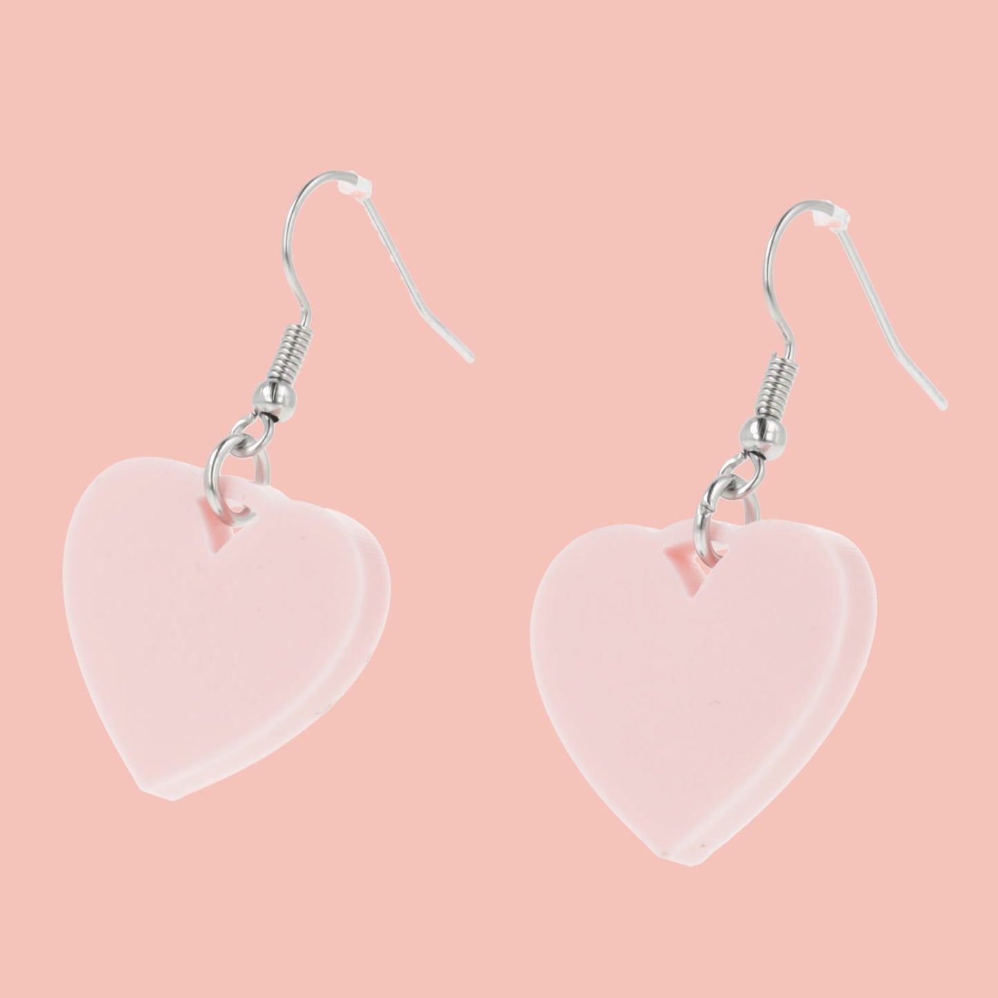 Pink Heart Mini Drop Earrings