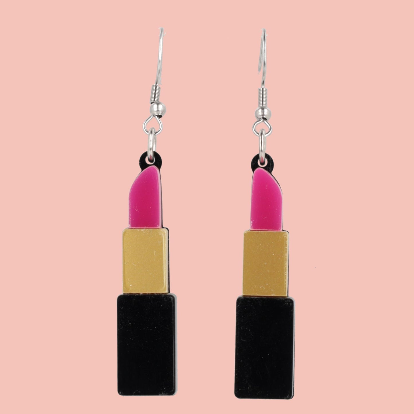 Pink Lipstick Earrings