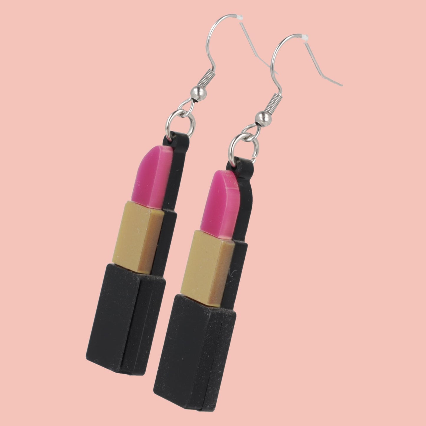 Pink Lipstick Earrings