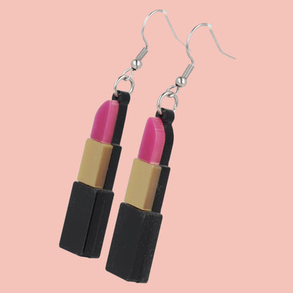 Pink Lipstick Earrings