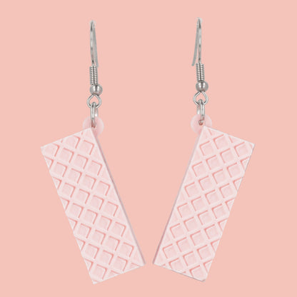 Pink Wafer Earrings