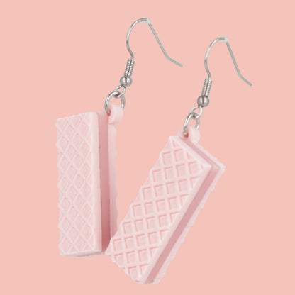 Pink Wafer Earrings