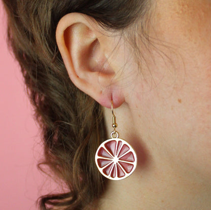 Pink Grapefruit Earrings