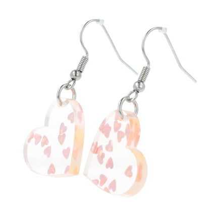 Pink Hearts Confetti Earrings