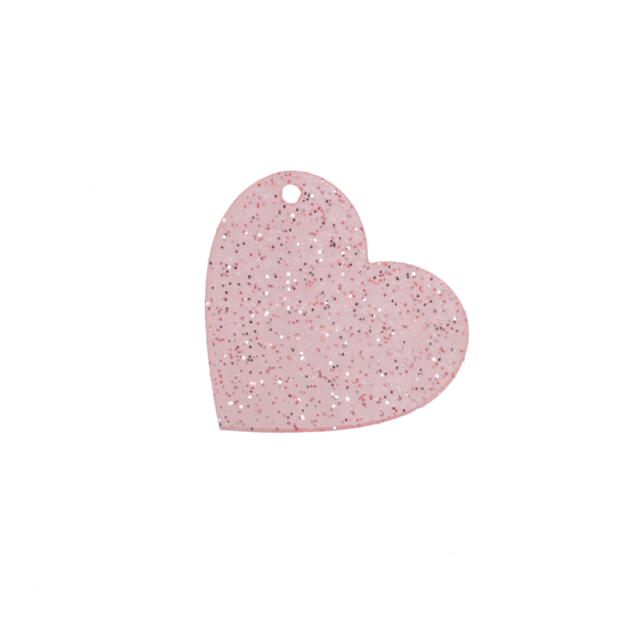 Pink Shimmer Heart Charm