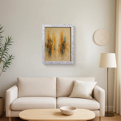 Handmade Checkered Grey White Bone Inlay Poster Frames, 20 Sizes, for wall display