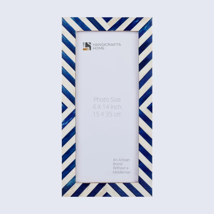 Poster Frame Chevron Collection Bone Inlay, Blue, 2 Sizes