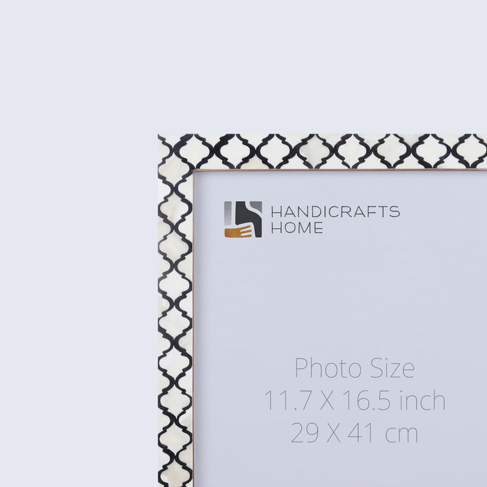 Handmade Poster Frame Moroccan Pattern Collection Bone, Resin Inlay, Black, 14 Sizes, for wall display