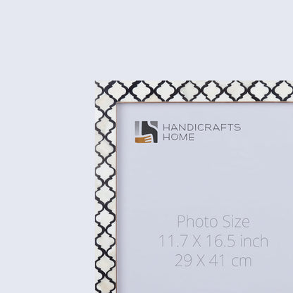 Handmade Poster Frame Moroccan Pattern Collection Bone, Resin Inlay, Black, 14 Sizes, for wall display
