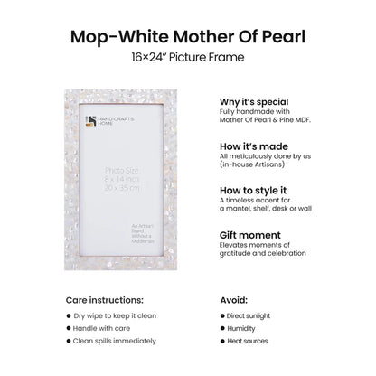 Handmade Poster Frames Mother of Pearl, White, 23 Sizes, for wall display