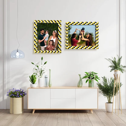 Poster Frames Marquet Artemis Resin Inlay, Black & Yellow, 3 Sizes (Set of 2)