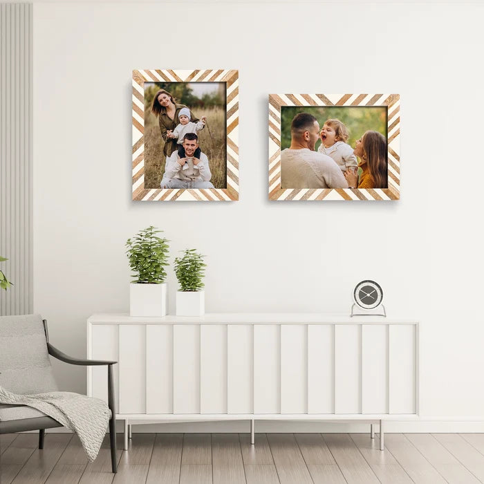 Poster Frames Marquet Chevron Pattern Resin Inlay Collection, 5 sizes (Set of 2)