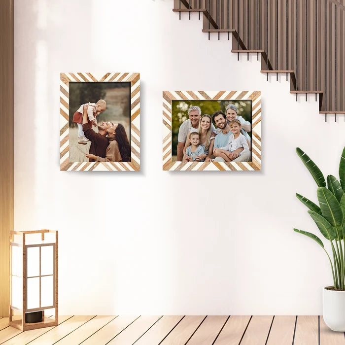 Poster Frames Marquet Chevron Pattern Resin Inlay Collection, 5 sizes (Set of 2)