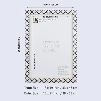Handmade Poster Frames Moroccan Collection Bone & Resin Inlay, Black, 9 Sizes, for wall display