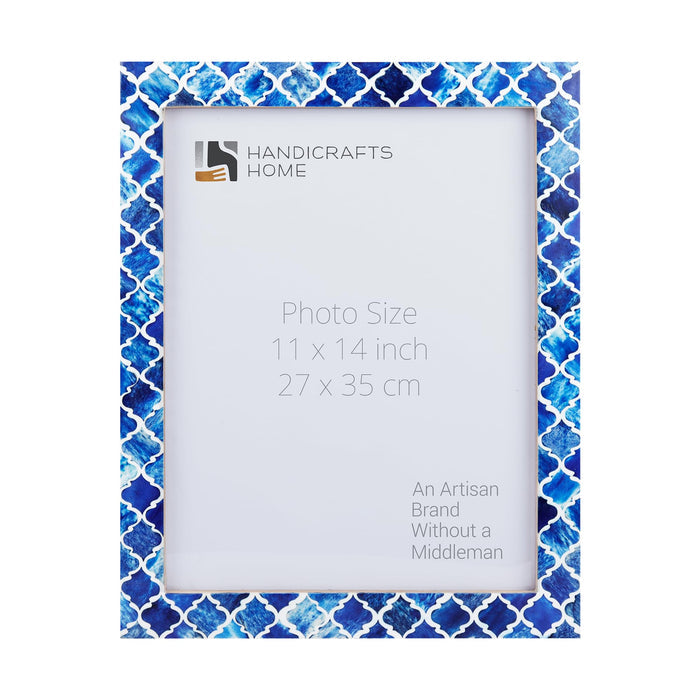 Handmade Poster Frames Moroccan Pattern Bone & Resin Inlay collection, Blue, 19 Sizes, for wall display