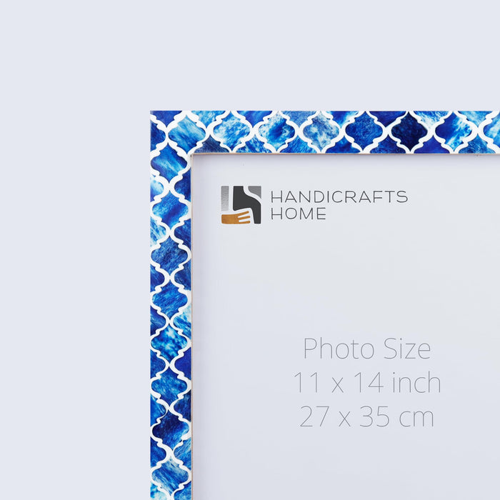 Handmade Poster Frames Moroccan Pattern Bone & Resin Inlay collection, Blue, 19 Sizes, for wall display