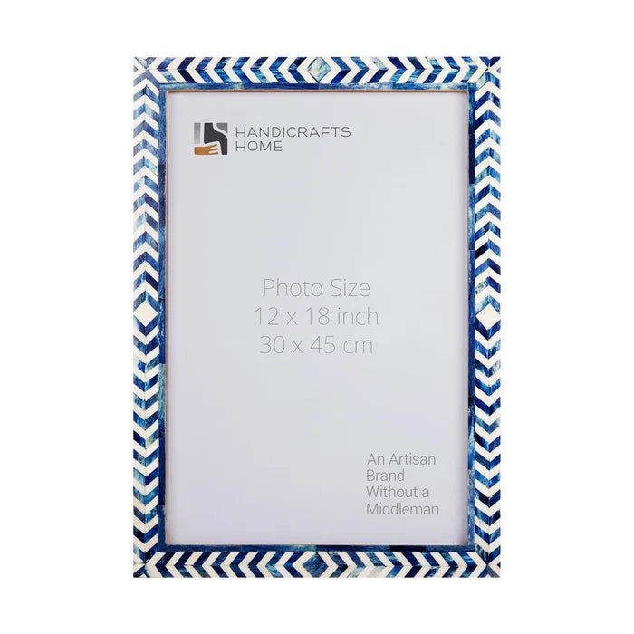 Handmade Poster Frames Taj Pattern Bone Inlay Collection, Blue, 4 Sizes, for wall display