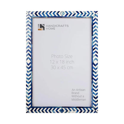 Handmade Poster Frames Taj Pattern Bone Inlay Collection, Blue, 4 Sizes, for wall display